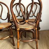 Rattan and cane bistro chairs