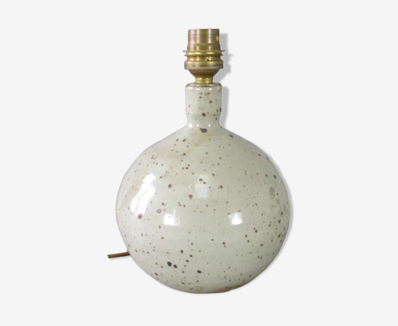 Pied de lampe boule en grès pyrité signé Baudat