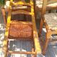 Rustic straw seat wooden chair / 1 set of 6 chairs