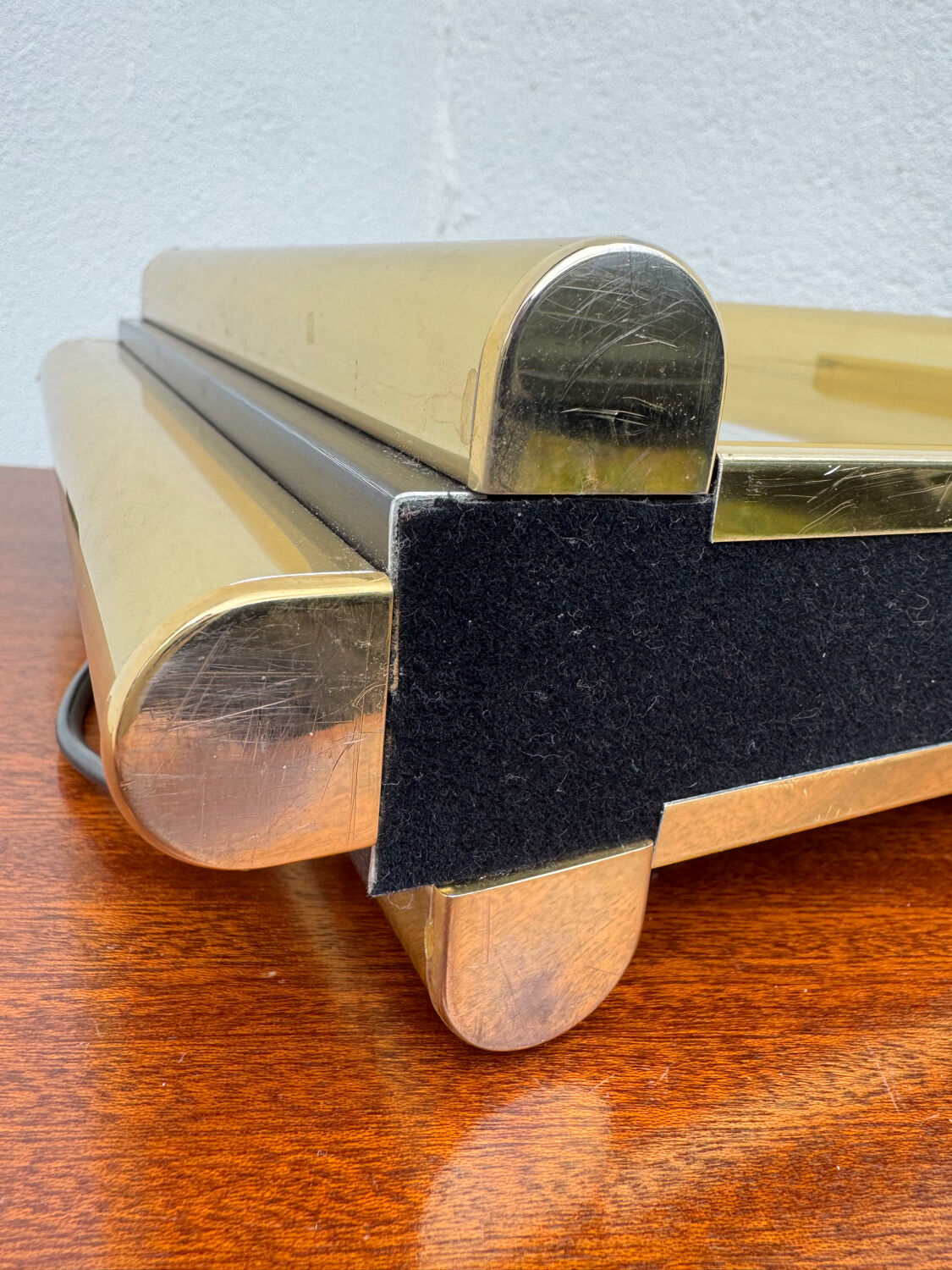 Smoked mirror lamp brass 1970s