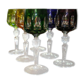 Set de 6 verre en cristal de couleur