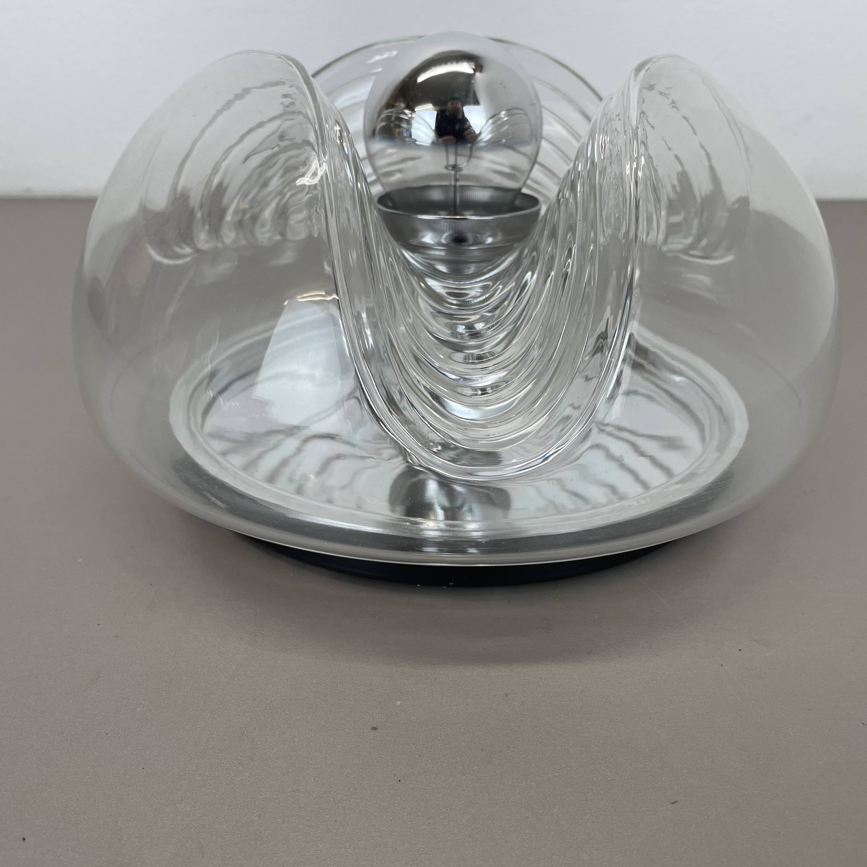 27cm "Wave" ceiling Wall Light by Koch and Lowy, Peill & Putzler, Germany
