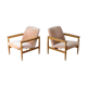 Ensemble de deux fauteuils danois en tissu rose