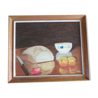 Still life painting signed