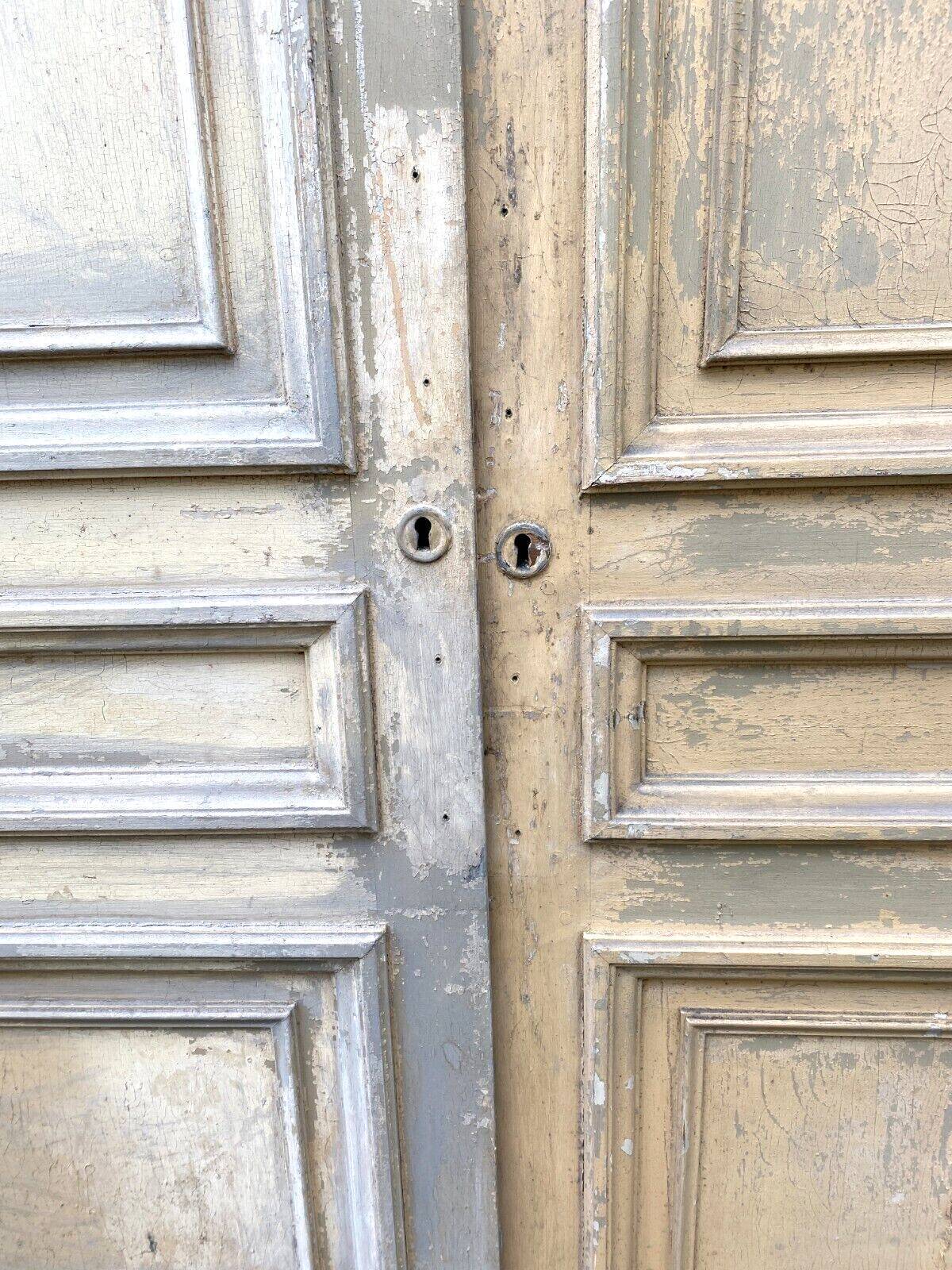 Suite of three single-sided doors in solid fir XIX century