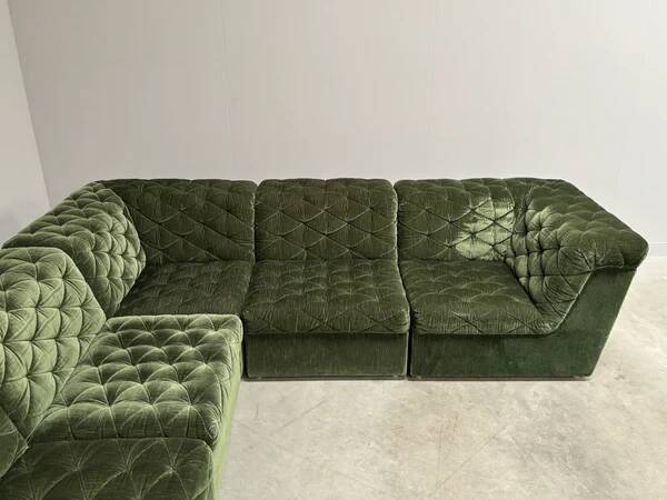 Modular corduroy lounge sofa by Laauser, 1970s