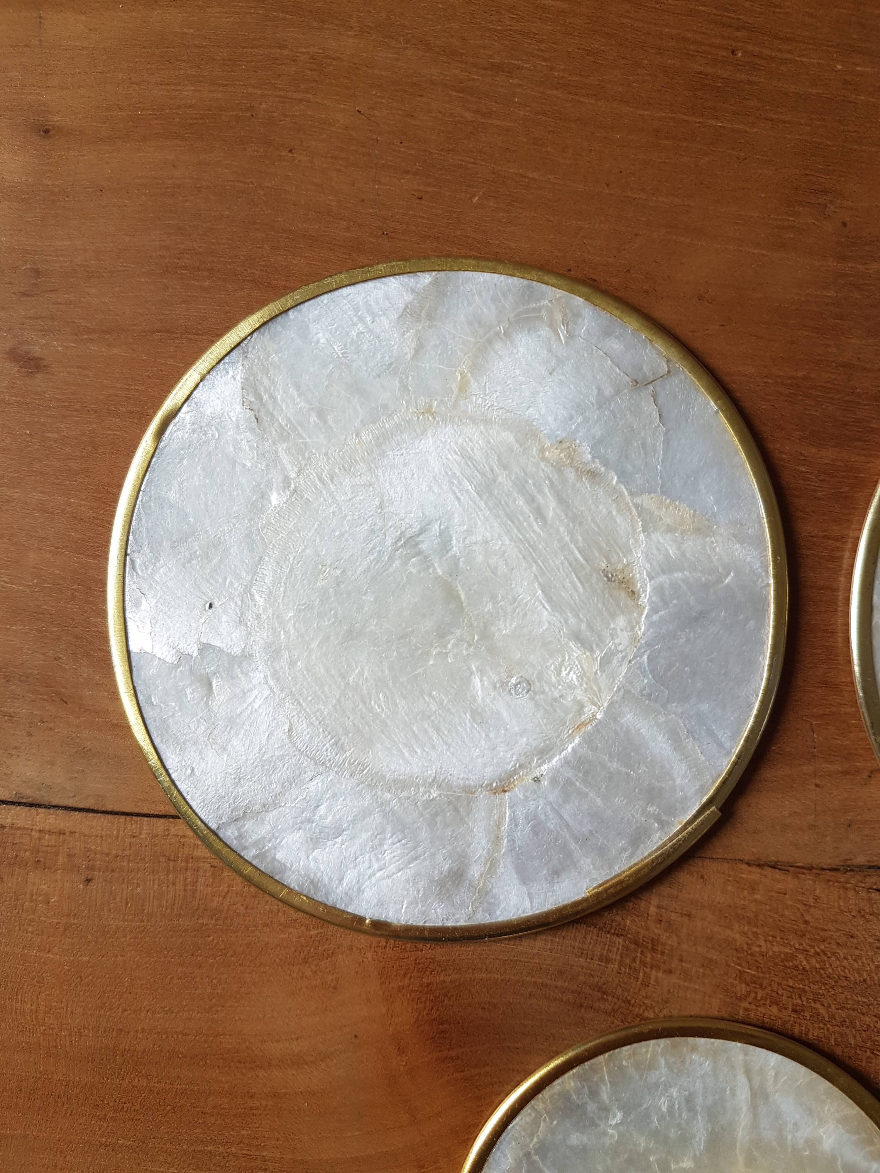 Under glasses in mother-of-pearl