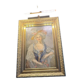 Girl with flowers painting