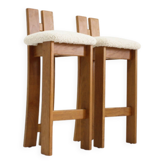 Ensemble vintage italien houten bar krukken
