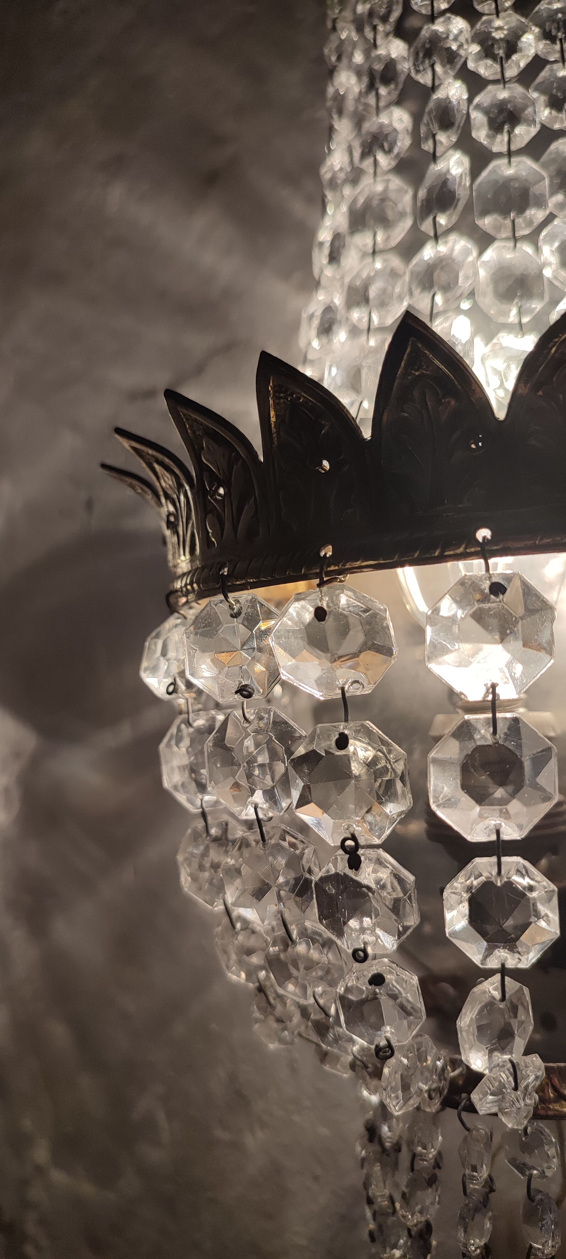 Classic crystal sconces. France 1950s.