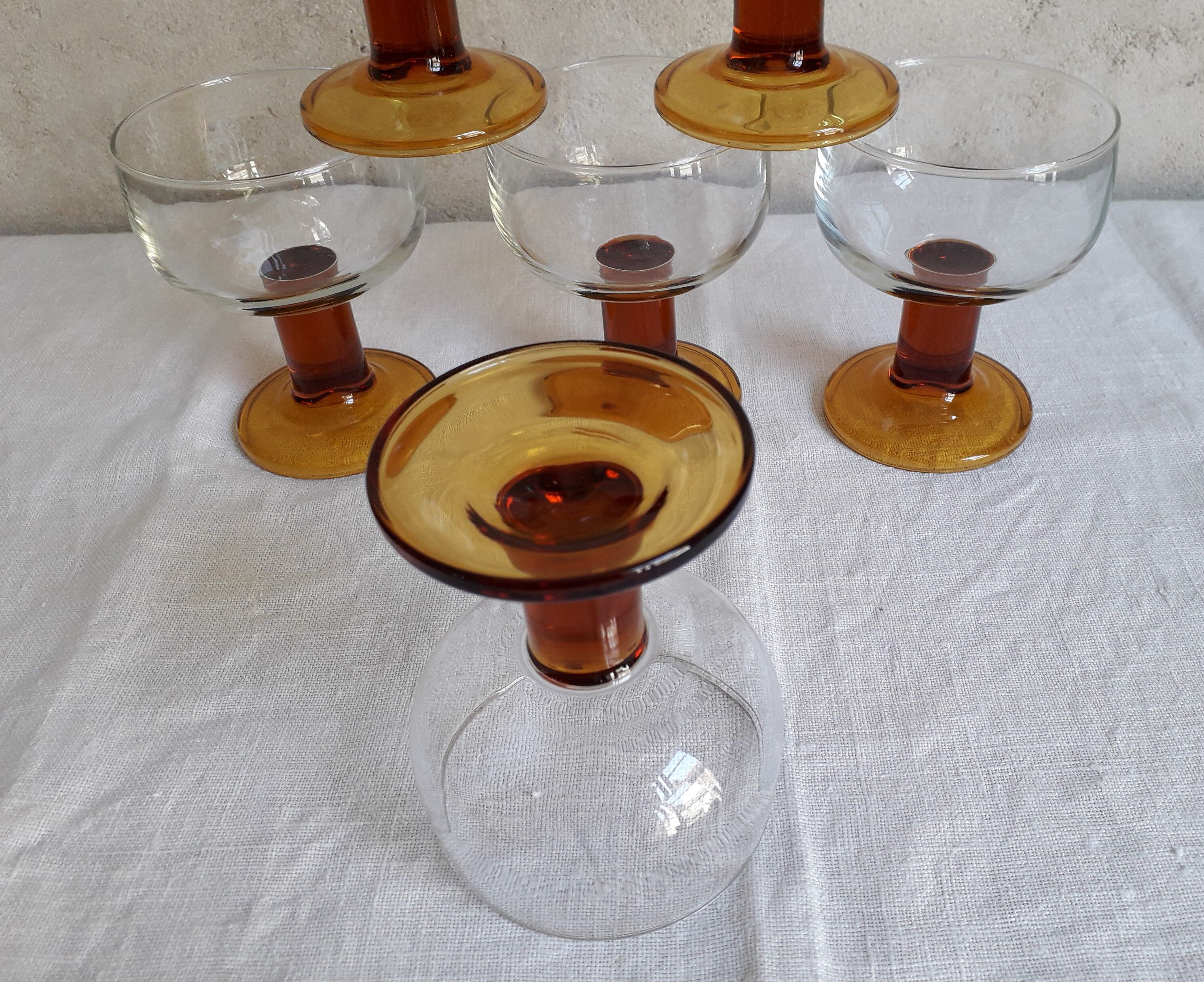 Set of 6 vintage walking glasses