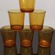 6 amber glasses Lever Vintage 1970s