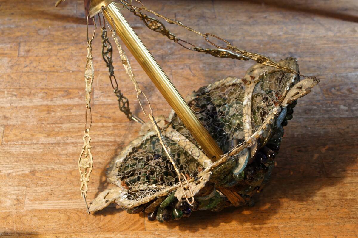 Murano chandelier in bronze, fruit clusters, glass paste