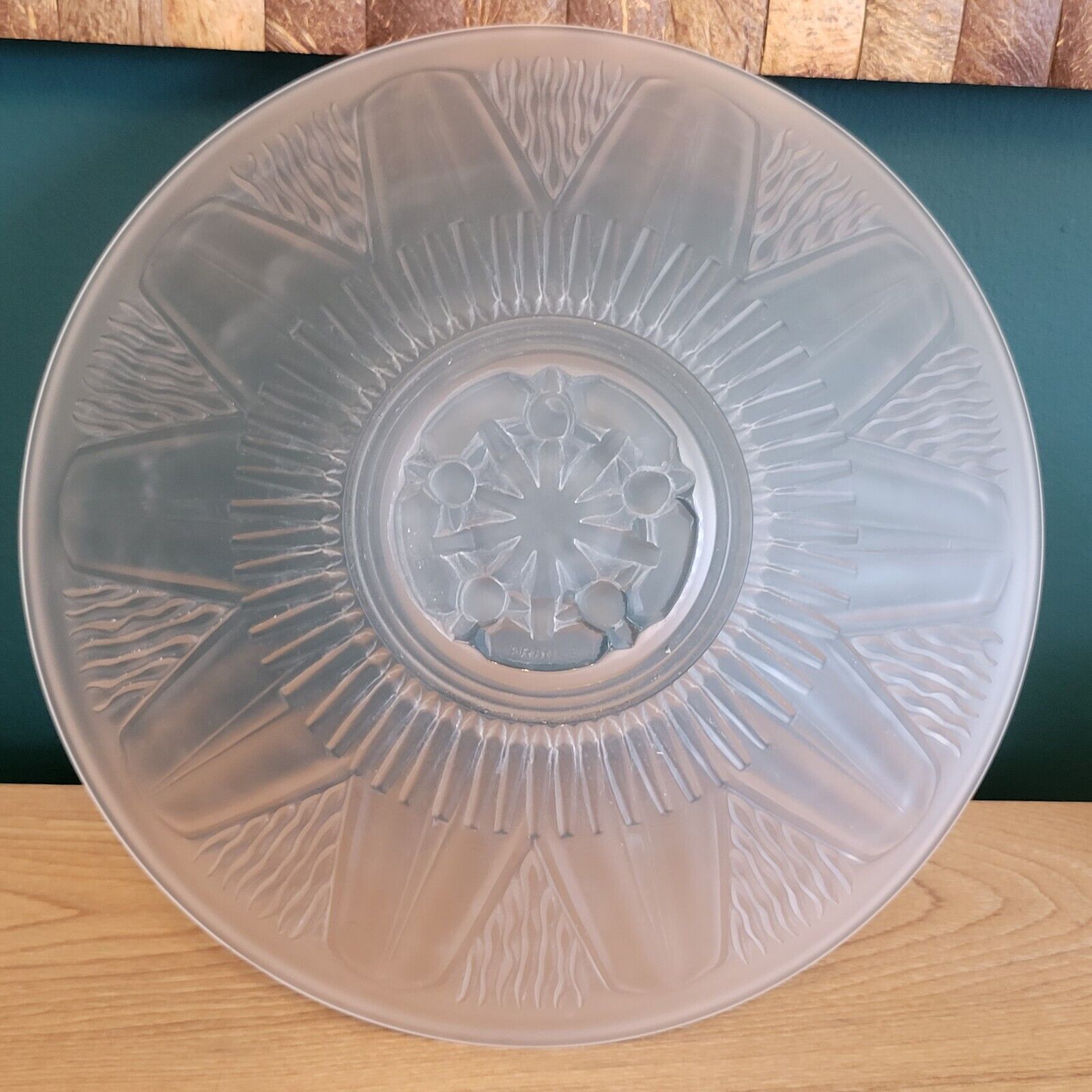 Old glass cut molded satin art deco