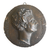 plaster medallion Louvre Museum 19th century Emile Deschamps David Angers 1829 medal