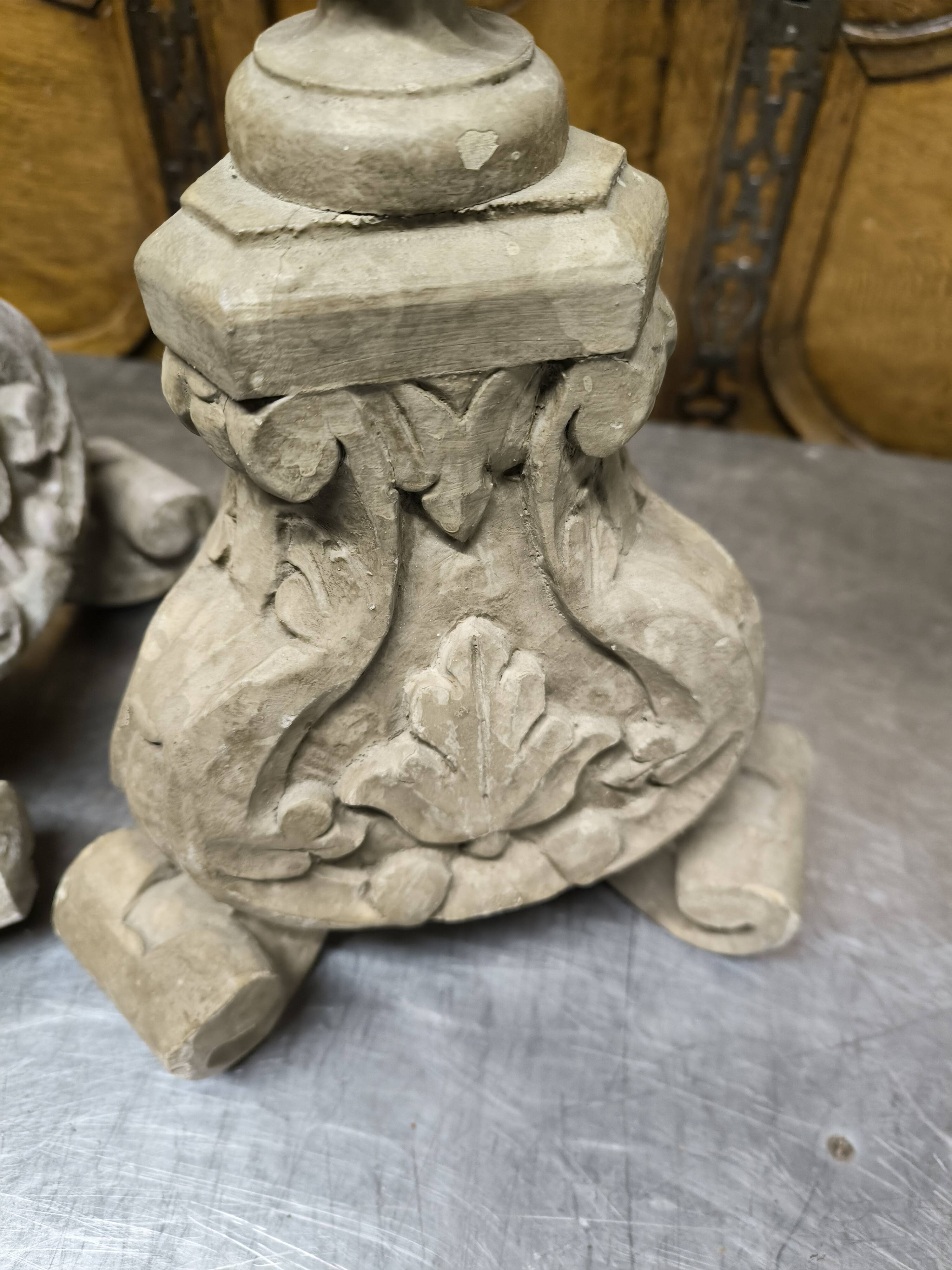 Pair of wooden candlesticks