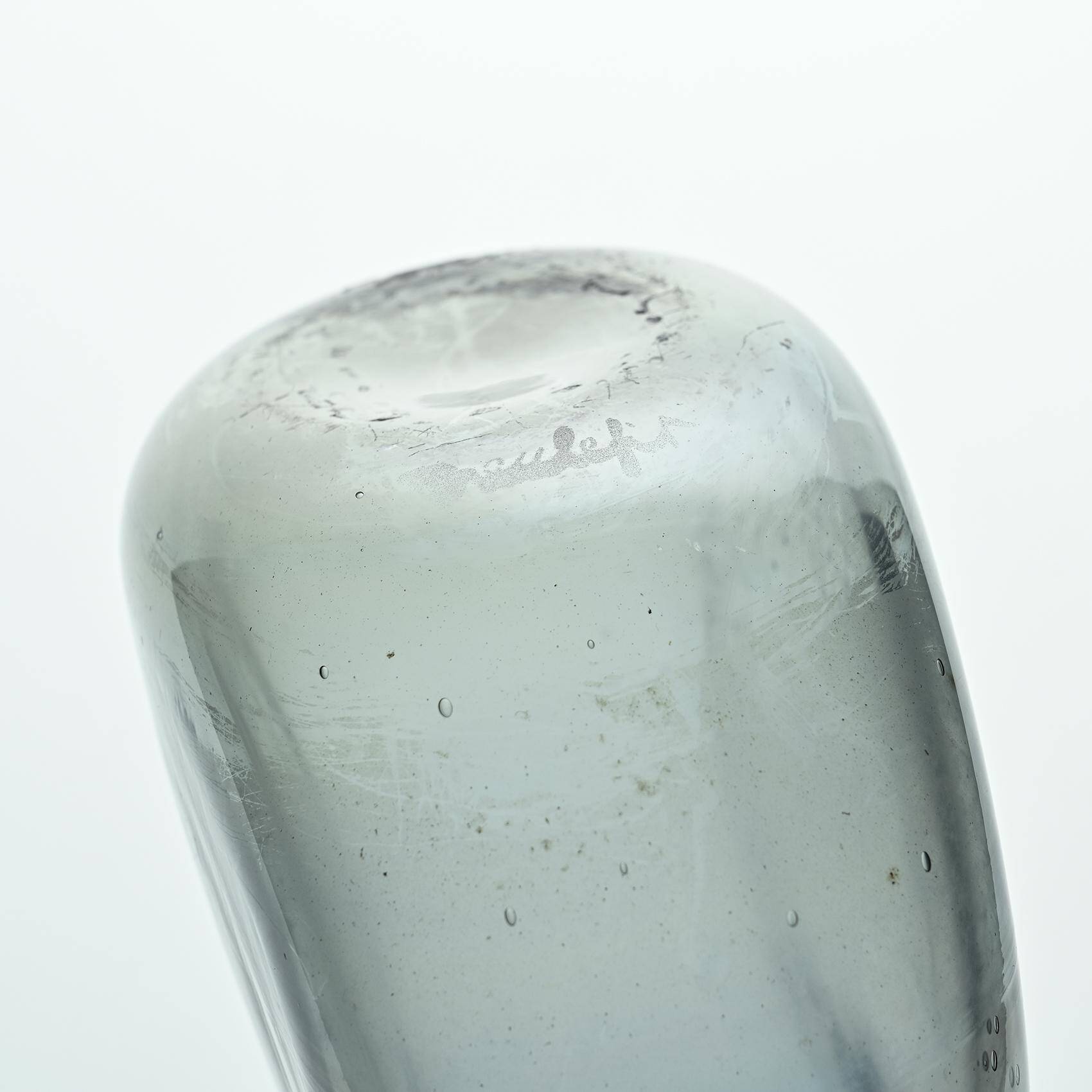 Blown glass soliflore vase by Claude Morin, Dieulefit circa 1975