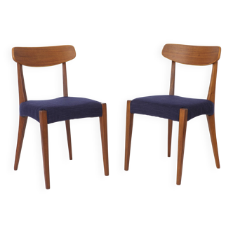 Pair of Danish Teak Chairs 1960s, Vintage Mid Century Dining Chairs