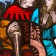 Stained hanging glass polychrome