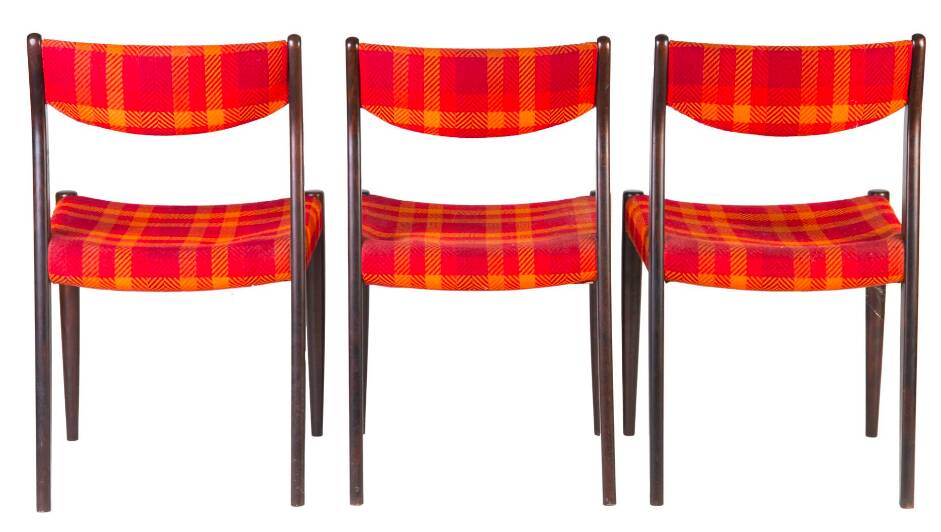 3 Scandinavian chairs, circa 1970