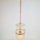 Vintage Brass and Mounted Glass Hundi Lantern Bell Lamp, 1950s