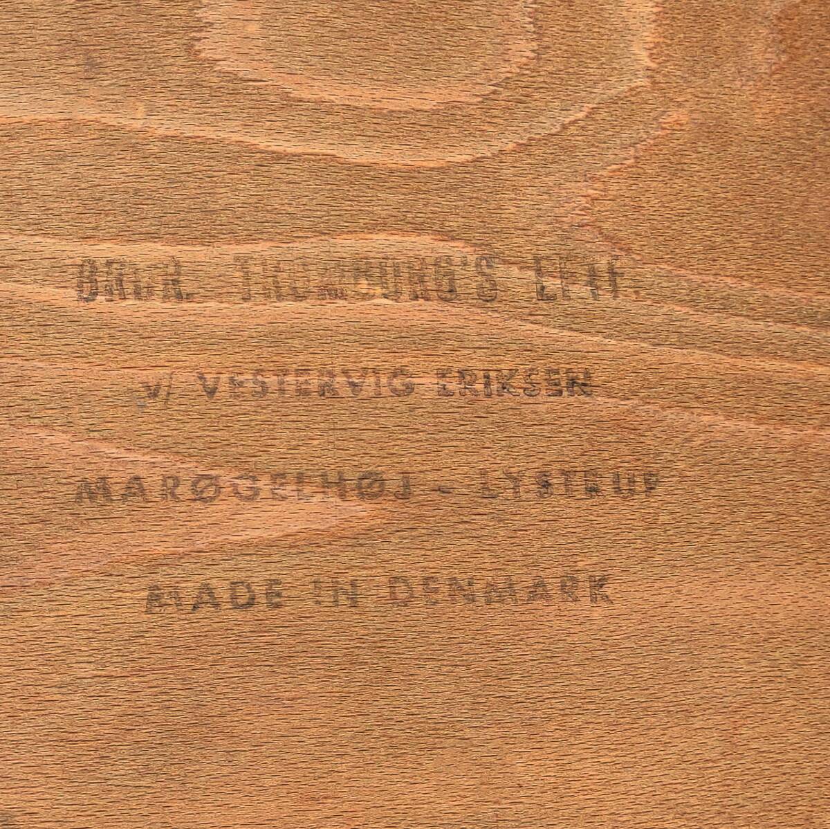 4 chaises H Vestevig Eriksen, Møbelfabrik. Danemark 1960