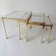 nesting tables in gold metal and mirror vintage 1970s design