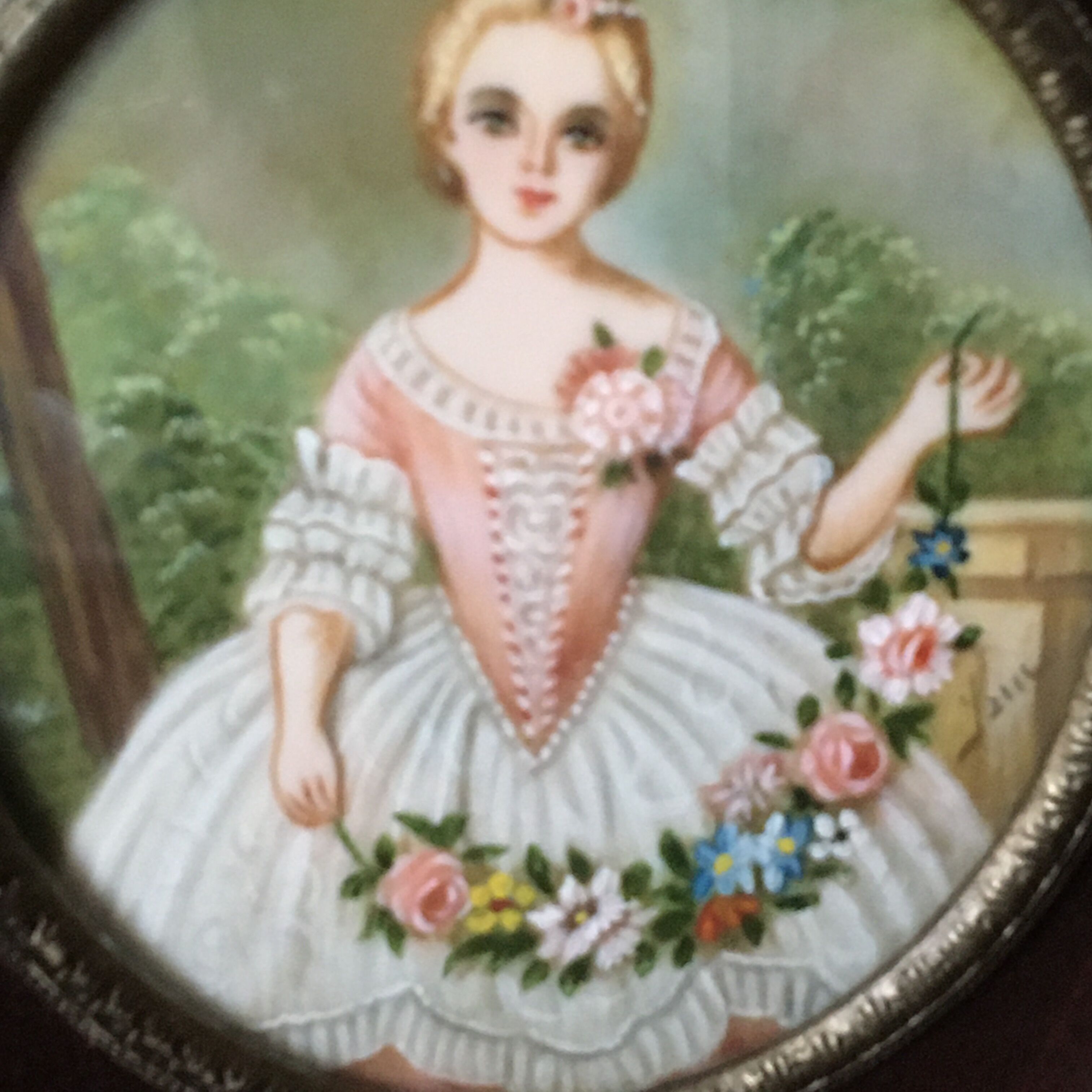 Miniature portrait in Louis XV style