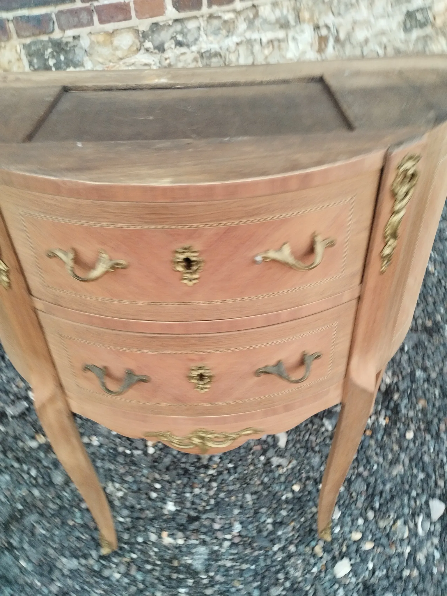 Antique Louis XVI style commode with marble top.