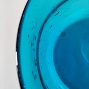 Coupe vintage en verre bullé bleu turquoise