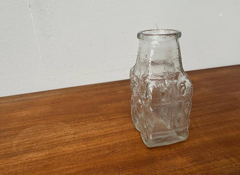 Vintage German glass vase model on the rocks by Lars Hellsten for Walther Glas, 1970s.