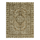 Handmade Oriental Decorative 1980s 285 cm x 355 cm Beige Wool Carpet