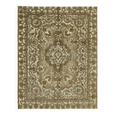 Tapis fait à la main oriental décoratif années 1980 285 cm x 355 cm beige laine tapis