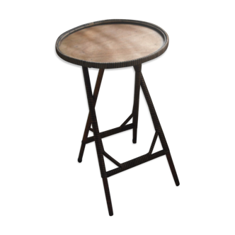 Rattan folding side table