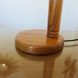 Scandinavian articulated lamp in pine and plastic 1970