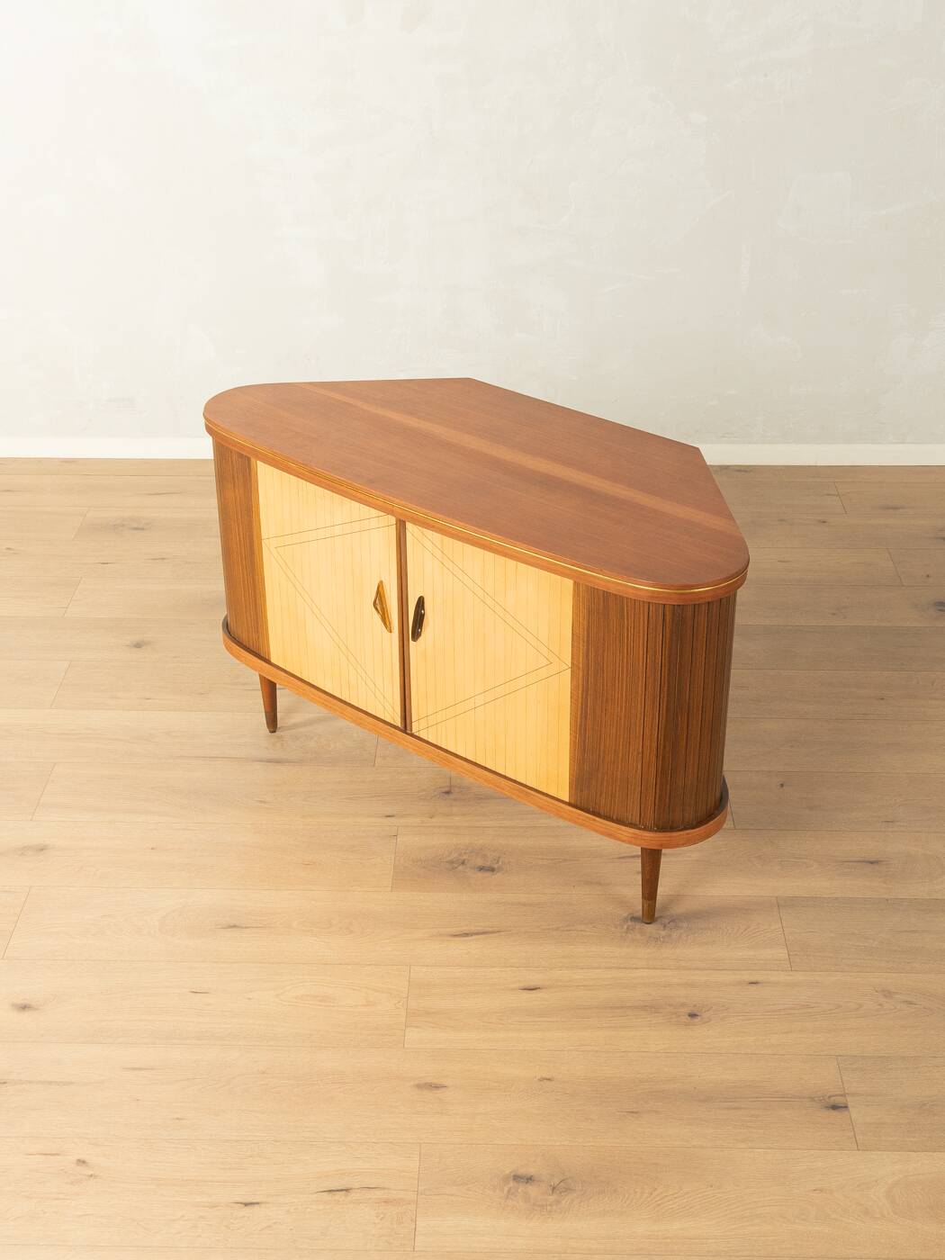 Elegant bar cabinet from the 1950s with rotating compartment and mirrored back