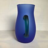 Blue glass paste pitcher