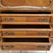 Wooden sideboard with 5 doors and 3 drawers, 2 glass doors.