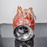 Red and white Seguso vase in Murano glass, Italy, 1960