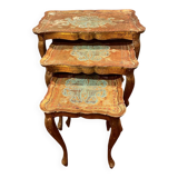 Vintage Italian gilded wood nesting coffee table