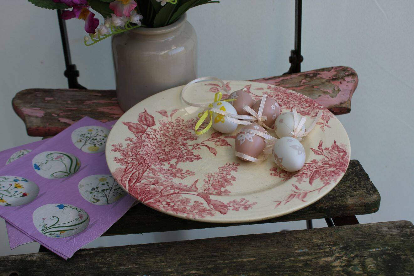 Coupe sur pied en porcelaine GIEN