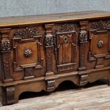Walnut chest with rich Renaissance-style carvings, 17th century