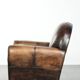 Armchair made of comfortable sheepskin leather in Art Deco design