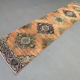 Distressed Turkish Runner 375x80 cm wool Vintage Tribal Rug