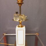 Large designer lamp in brass and ivory lacquer