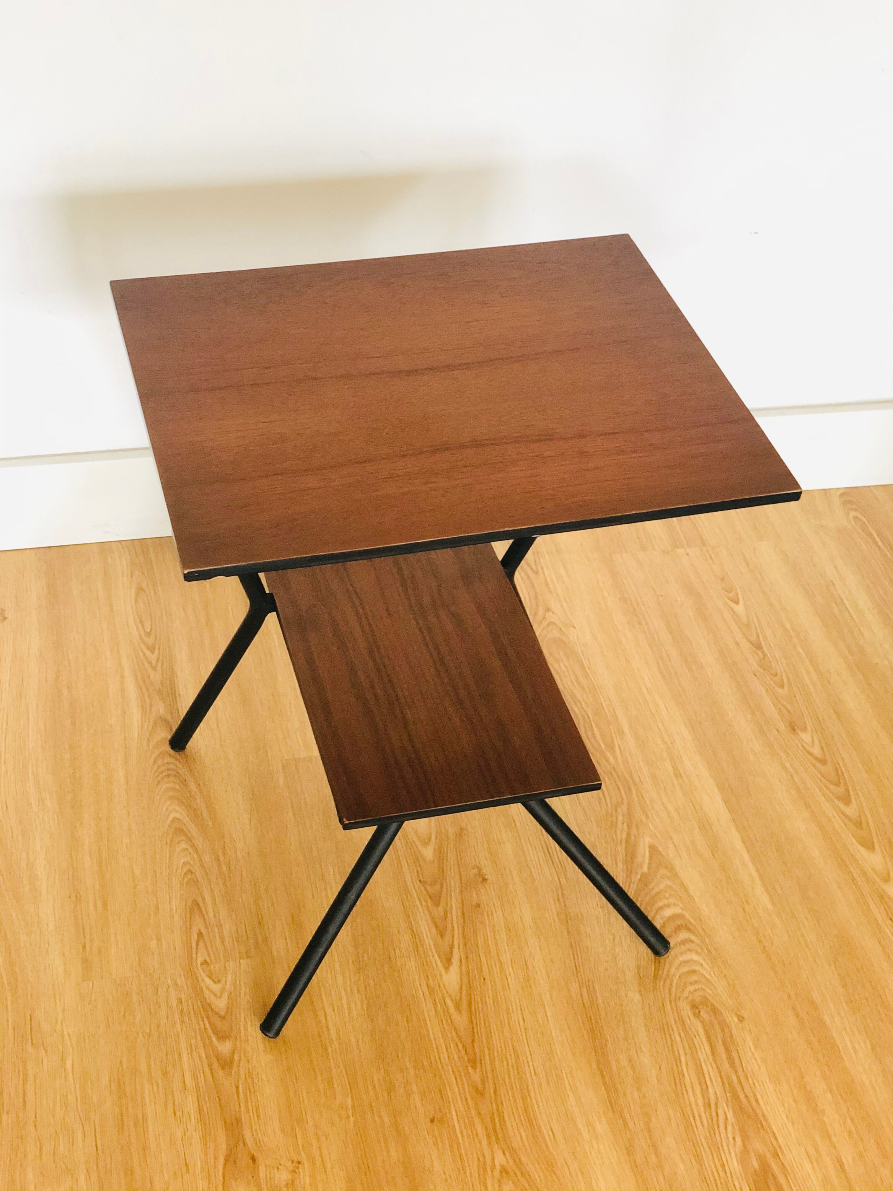 Wood and metal side table