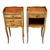 Pair of Louis XV style cherrywood bedside tables