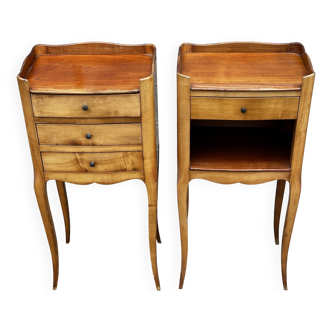 Pair of Louis XV style cherrywood bedside tables
