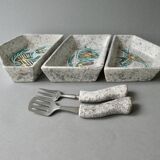 Borty Vallauris ceramic 3-bowl set, 1950s