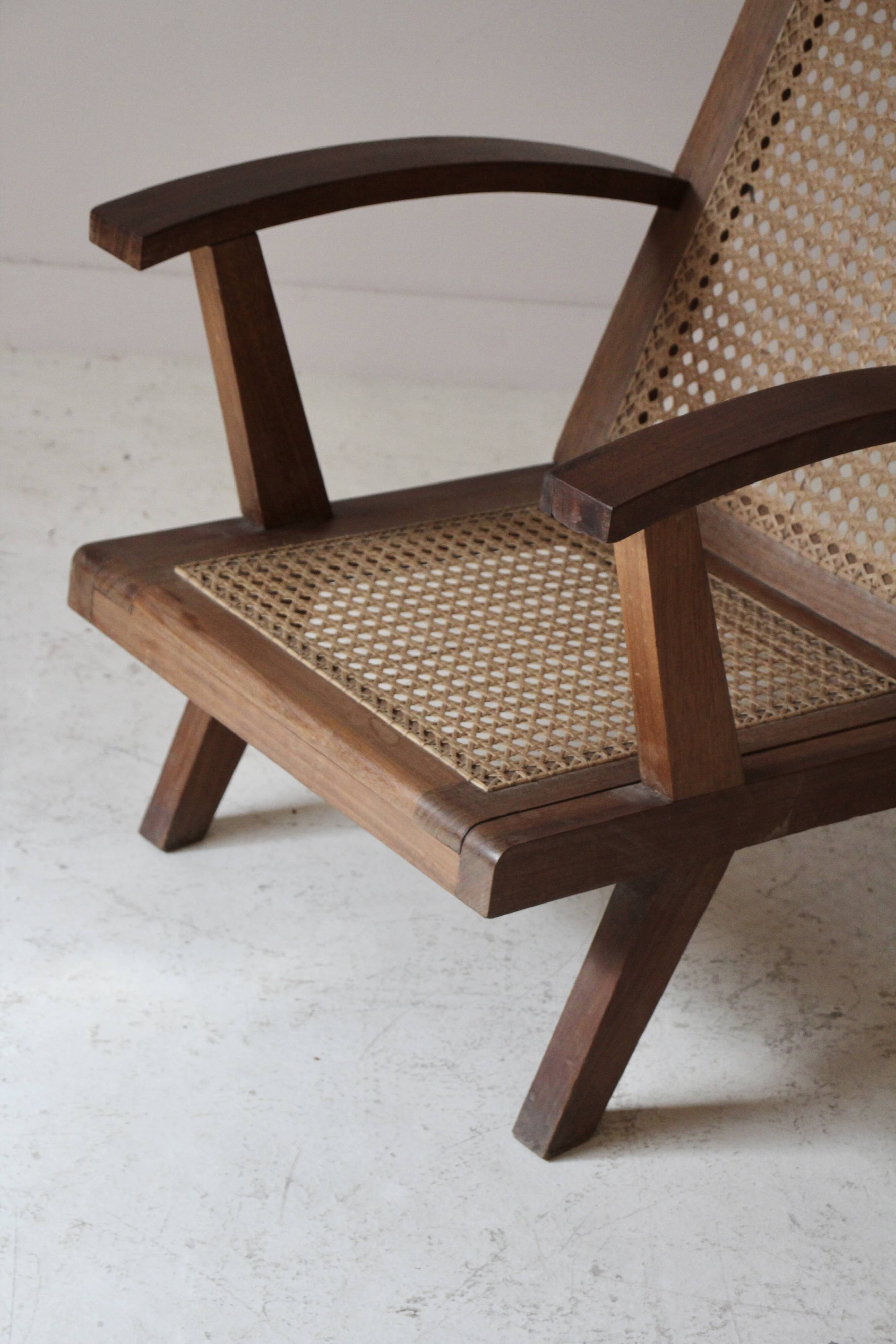 Fauteuil en bois et cannage, 1954